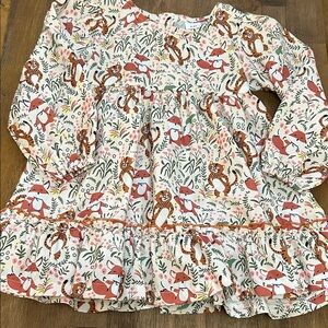Adorable Fox and Tiger Print Dress